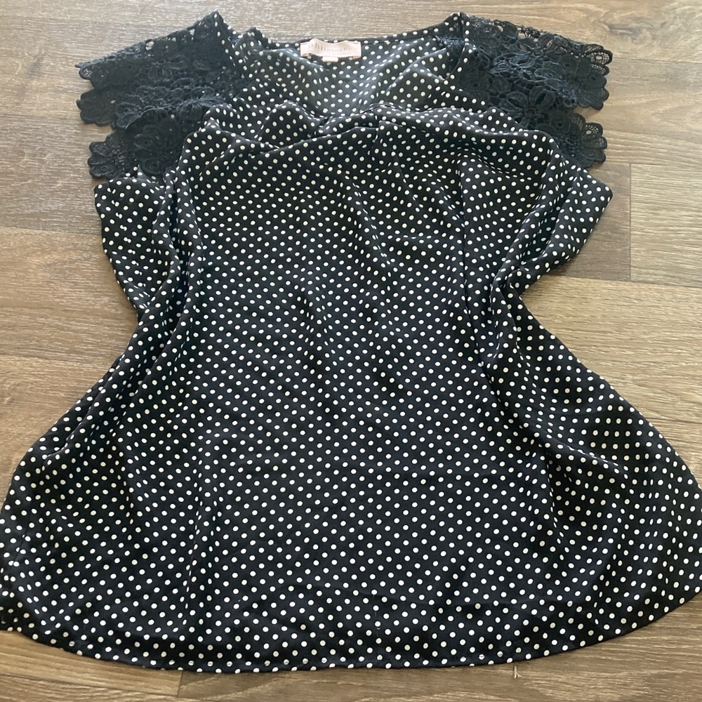 Philosophy Black and White Polka Dot Top